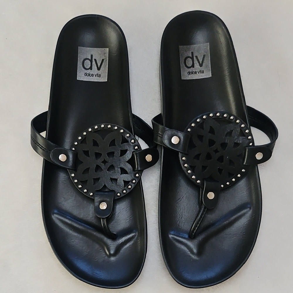 Dolce Vita Black Studded Women's Sandals